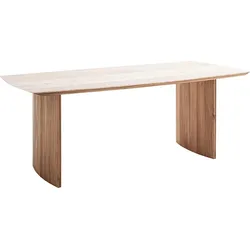 Esstisch MCA LIVING "Brisco Esstisch", beige (naturfarben, naturfarben, naturfarben), B:220cm H:77cm T:100cm, Akazie massiv natur lackiert, Tische
