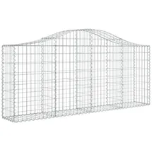 vidaXL Gabione mit Hochbogen 200x30x80/100 cm Verzinktes Eisen