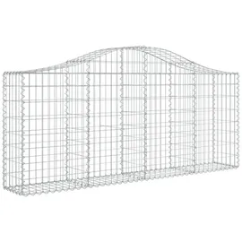 vidaXL Gabione mit Hochbogen 200x30x80/100 cm Verzinktes Eisen