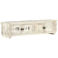VidaXL TV-Schrank Weiß 140x30x35 cm Massivholz Mango