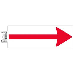 Exacompta 67116E Bodenmarkierung selbstklebend und rutschfest, PVC, Pfeil rot-weiß 30x10cm - Weiß