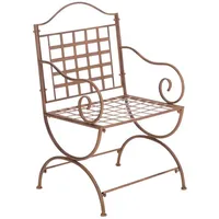 TPFGarden Gartenstuhl, Braun, Metall, 56x53x92 cm, Gartenmöbel, Gartenstühle, Gartenstühle