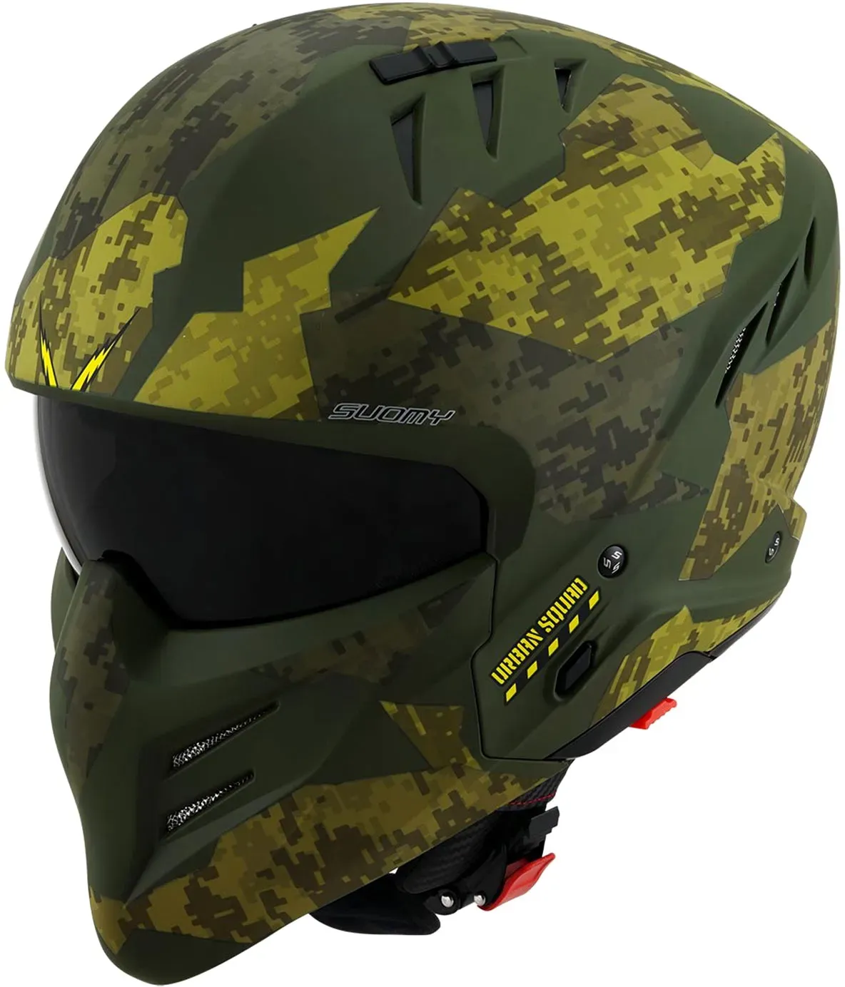 Suomy Armor Urban Squad Camo, casque à jet - Mat Vert Foncé/Vert Clair - L