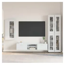 vidaXL TV-Schrankset mit Tür FLORIN 3 pcs Hochglanz Weiß Holzwerkstoff