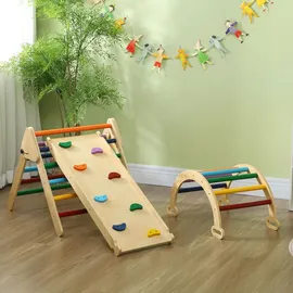 aiyaplay Kletterdreieck 5 in 1 Set mit Rutsche Mehrfarbig