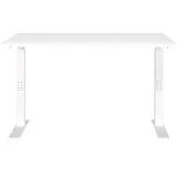 Germania Schreibtisch weiß rechteckig, C-Fuß-Gestell weiß 120,0 x 80,0 cm