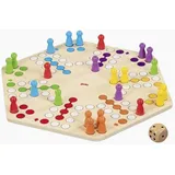 GoKi Spielesammlung Ludo für bis zu 6 Spieler, beidseitig bedruckt, gesellschaftsspiel,strategiespiel,würfelspiel,kinderspiel, Klassischer Spielspaß für die ganze Familie bunt