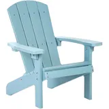 Beliani Kinder Gartenstuhl Blau mit Breiten Armlehnen Adirondack