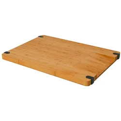 DuneDesign Massiv Holz Schneidebrett mit Ausguss 44x30x2cm Antirutsch Bambus Brett XL