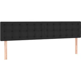 vidaXL Boxspringbett mit Matratze & LED Schwarz 180x200 cm Kunstleder