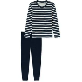 SCHIESSER Frottee Pyjama Gestreift Blau/Bunt XL