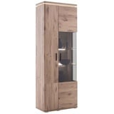 MCA Furniture Große Vitrine Modena - Viking Oak - mit LED-Oberbodenbeleuchtung