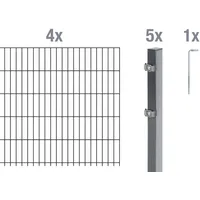 GAH Alberts Alberts Doppelstabmatten-Grundset 8 m 200 x 120 cm 6/5/6 anthrazit