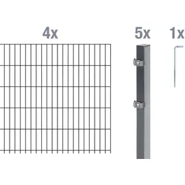 GAH Alberts Alberts Doppelstabmatten-Grundset 8 m 200 x 120 cm 6/5/6 anthrazit