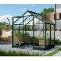 Vitavia Gewächshaus Pontos 2500, ESG, inkl. Fundament, ca. B195/H207/T137 cm, Dunkelgrün