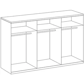 ti'me Schwebetürenschrank, Graphit, Eiche Artisan, Metall, 3 Fächer, 270x208x64 cm, BQ - Bündnis für Qualität, Made in Germany, DIN EN ISO 9001, umfangreiches Zubehör erhältlich, in verschiedenen Größen und Holzdekoren erhältlich, Schlafzimmer,