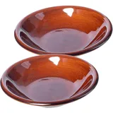 Kadax Teller aus Ton mit Keramikschicht, Speiseteller, Tief, 2 Stück)