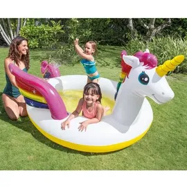 Intex Einhorn Planschbecken mit Sprinkler 272 x 193 x 104 cm
