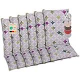 GO-DE Textil Bequeme und attraktive Polsterauflagen für Hochlehner-Gartenstühle (6er-Set, Colibri grün, Hochlehner)