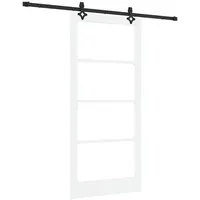 vidaXL Haustür Schiebetür ORKDAL Weiß und Schwarz 93 x 202 cm (1-St) schwarz