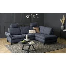 Max Schelling Eckcouch Flachgewebe 3-Sitzer Blau