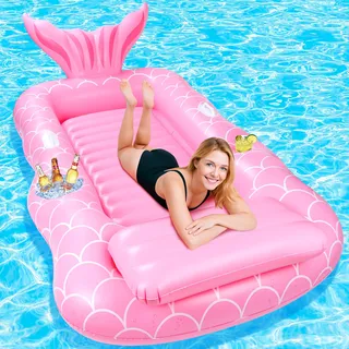 Herefun Große Luftmatratze Pool, Wasser Hängematte Luftmatratze, Erwachsene Tanning Pool, Aufblasbarer Sonnenpool, Aufblasbare Wasserhängematte Kinder und Erwachsene, Wasserhängematte für Sommer Pool