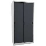 Pavoy Schiebetürenschrank, 1950x1000x600 mm, 4 Böden verzinkt, RAL 7035/7016