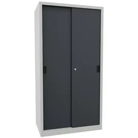 Pavoy Schiebetürenschrank, 1950x1000x600 mm, 4 Böden verzinkt, RAL 7035/7016