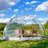 Iglu Zelt Bubble Gartenkuppel Blasenzelt: Wetterfestes Wasserdicht Bergroßes Transparentes PVC Sofortiges Pop Up Pavillon 3-8 Personen Camping Party Hochzeit (Grau, 3 x 3 x 2,2 m)