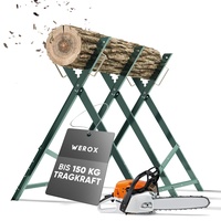 WEROX® Sägebock - Hohe Stabilität bis zu 150kg bei geringem Eigengewicht - Effiziente Holzbearbeitung mit Kettensäge - Ideal zum Sägen von Rundholz