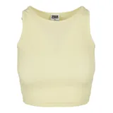 URBAN CLASSICS Ladies Cropped Rib Top - gelb