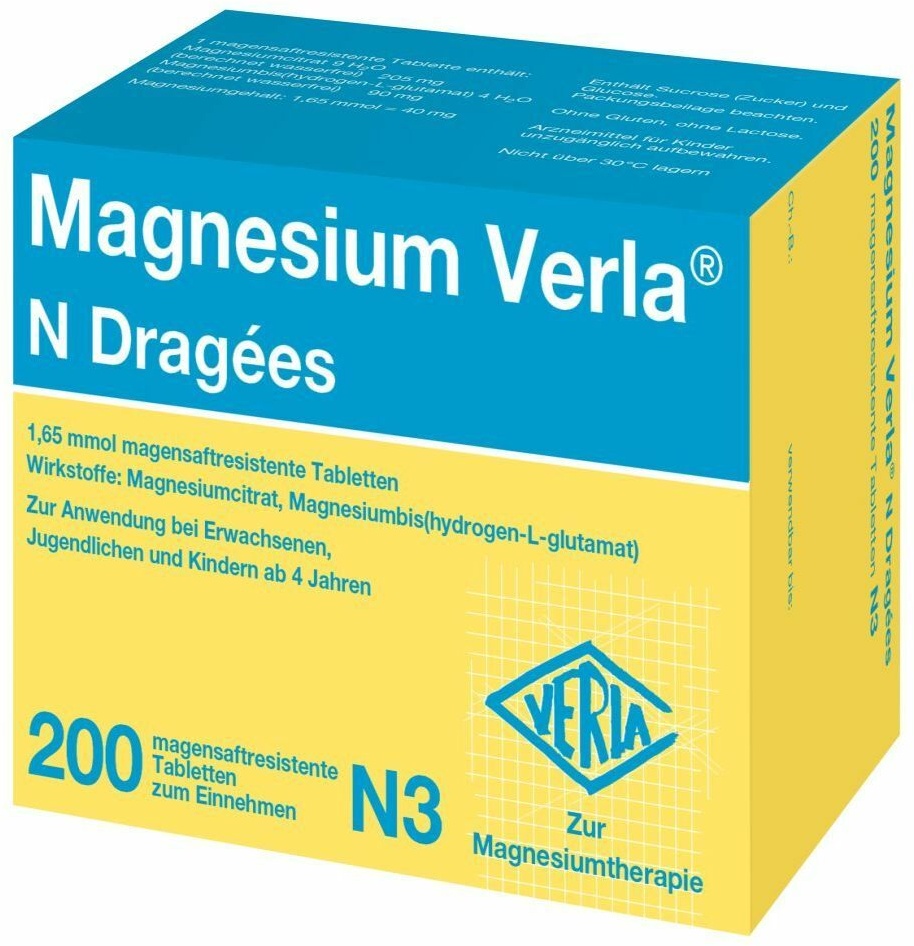 magnesium verla n dragees 200