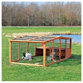 TRIXIE Freilaufgehege XL mit Abdeckung  233 x 116 x 79 cm natur