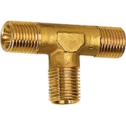 Riegler T-Stück, außen/außen/außen, R 1, SW 30, Messing blank