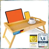 Frühstückstablett aus Bambus - Serviertablett Betttablett Betttisch - PC Lapdesk