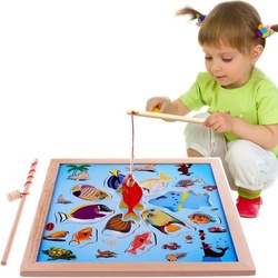 Puzzle Magnetisches Holzpuzzles Angeln: Spaß für 3-5 Jährige, 1 Puzzleteile, Förderung Hand-Auge-Koordination