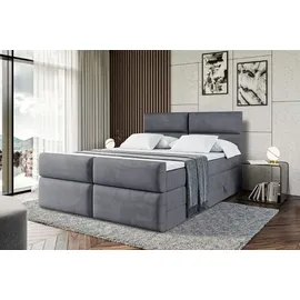 altdecor Boxspringbett BOXI3-Z KING - 160x200 - H3/H4 - Dunkelgrau