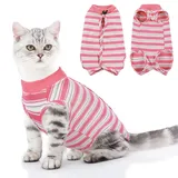 ASENKU Katzenbody nach OP,Katze Kleidung,Katzenbody Nach Op Kastration Leckschutz Postoperative Kleidung Suit für Bauchwunden oder Hautkrankheiten-S-Koralle,Katze Halskrause Alternative, Rosa,S