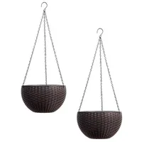 Hti-Living Nessa 2er Set Blumenampel Rattanoptik 0 x 0 x 0 cm Braun