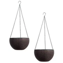 Hti-Living Nessa 2er Set Blumenampel Rattanoptik 0 x 0 x 0 cm Braun