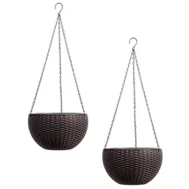 Hti-Living Nessa 2er Set Blumenampel Rattanoptik 0 x 0 x 0 cm Braun