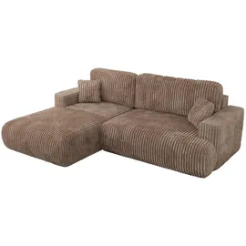 MKS Ecksofa OVO L Braun Cord, - Links Seite