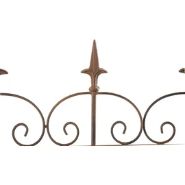 CLP Gartenzaun 124 x 116 cm Antik Braun/Metall