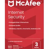 McAfee Internet Security 2025 3 Geräte 1 Jahr DE Win Mac Android iOS