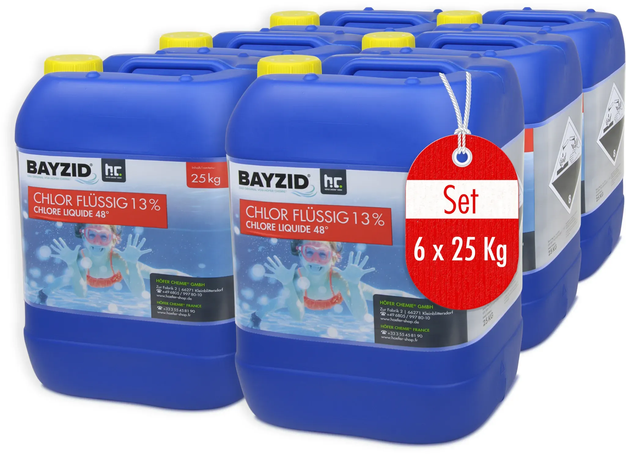 6 x 25 kg BAYZID® Chlor 13% flüssig