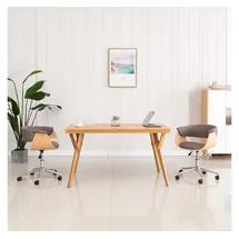 vidaXL Esszimmerstühle 2 Stk. Drehbar Taupe Stoff