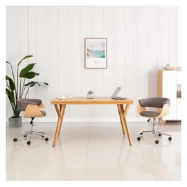 vidaXL Esszimmerstühle 2 Stk. Drehbar Taupe Stoff
