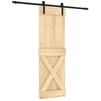 vidaXL Schiebetür rechts 70 x 210 cm Natürlich/Schwarz