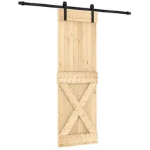 vidaXL Schiebetür rechts 70 x 210 cm Natürlich/Schwarz