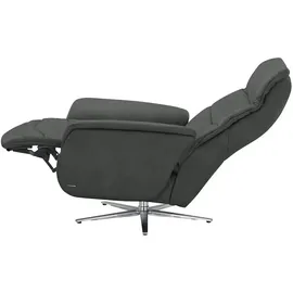 HIMOLLA Fernsehsessel 7051 Leder 74 x 113 x 86 cm Grau mit Kopfteil